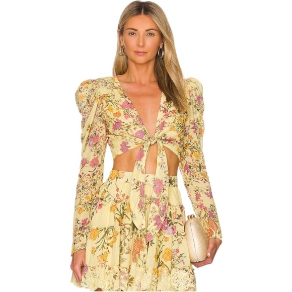 HEMANT & NANDITA Dresses & Skirts - HEMANT AND NANDITA Crop Top in Yellow